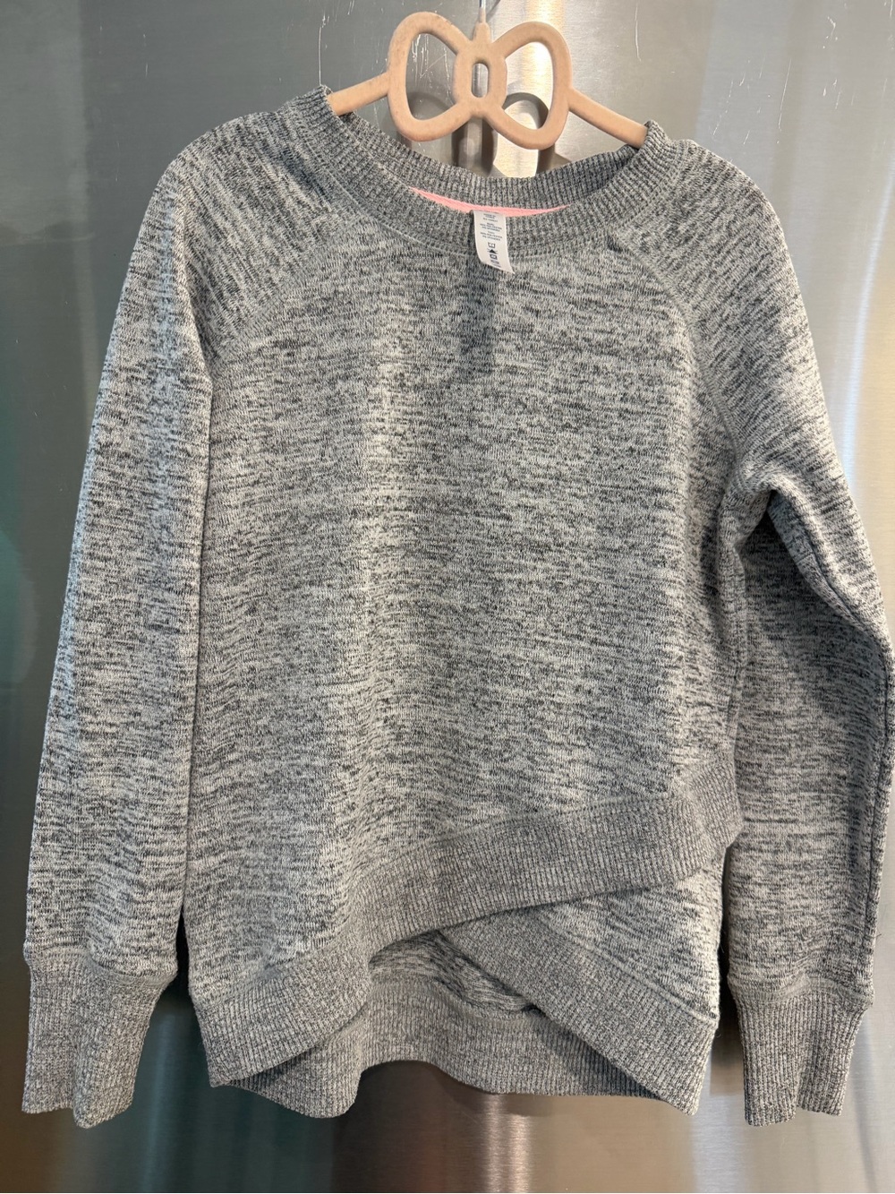 90 Degree By Reflex Gray Marled Crewneck Sweater